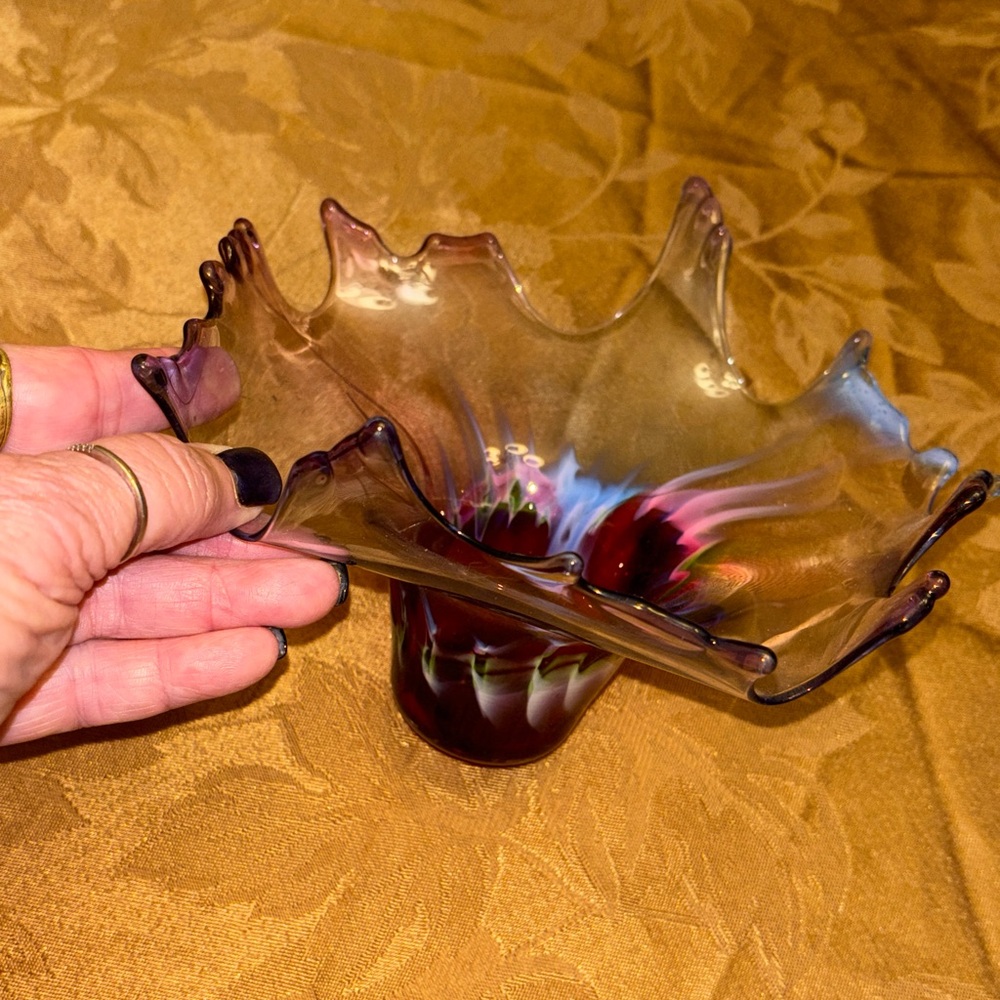 Hand signed Jean E Smith hand blown glass 1998